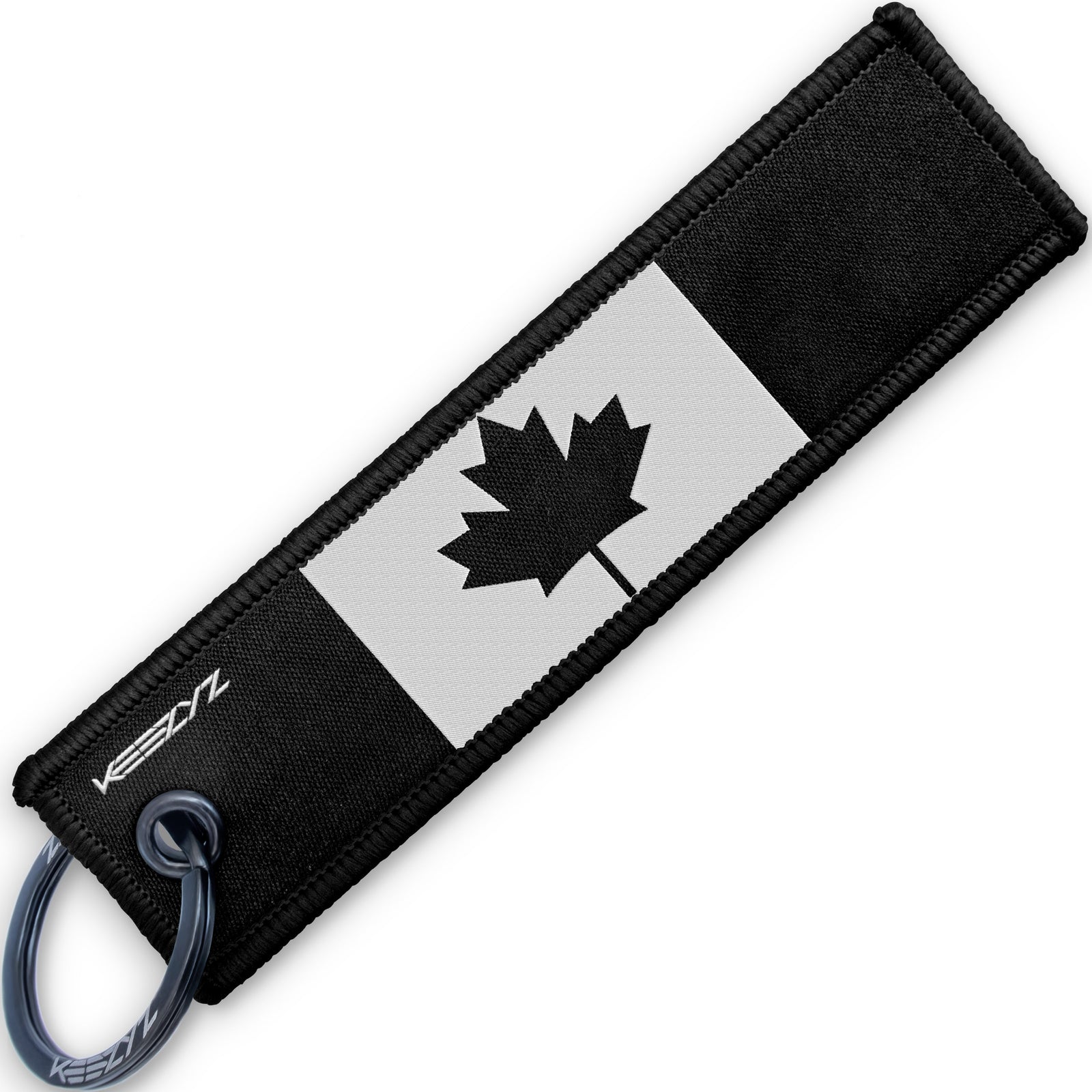 Keezyz Canada Flag Blackout keychain with Black border
