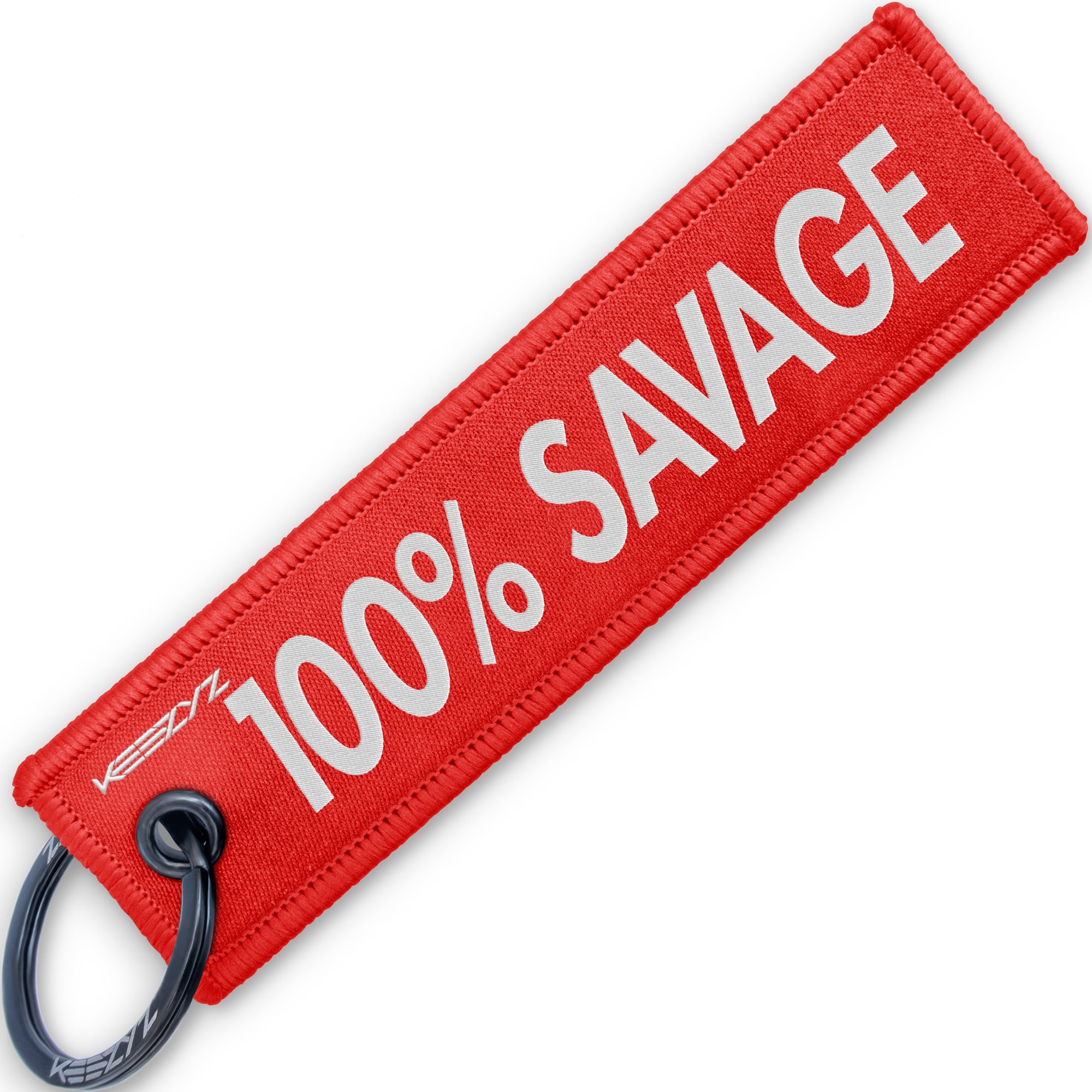 Keezyz 100% Savage keychain with Red border