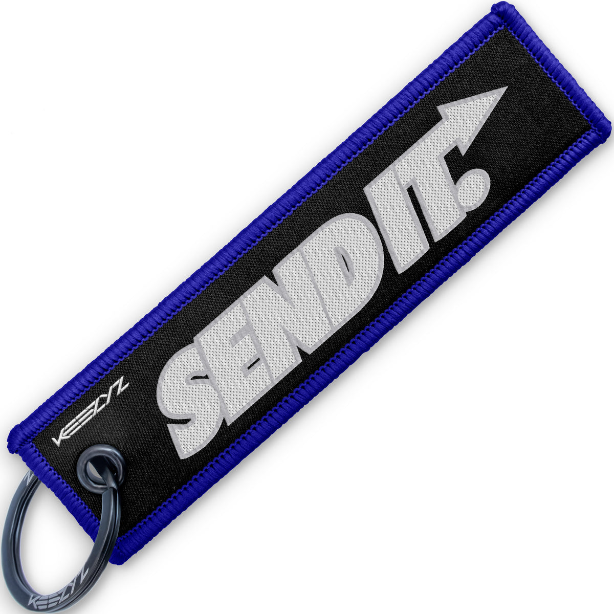 Keezyz Send It keychain with Blue border