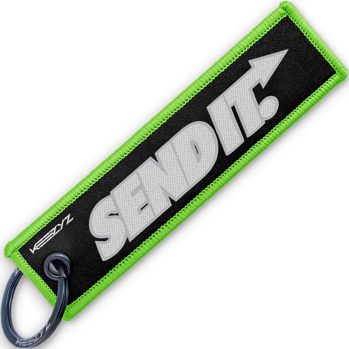 Keezyz Send It keychain with Green border