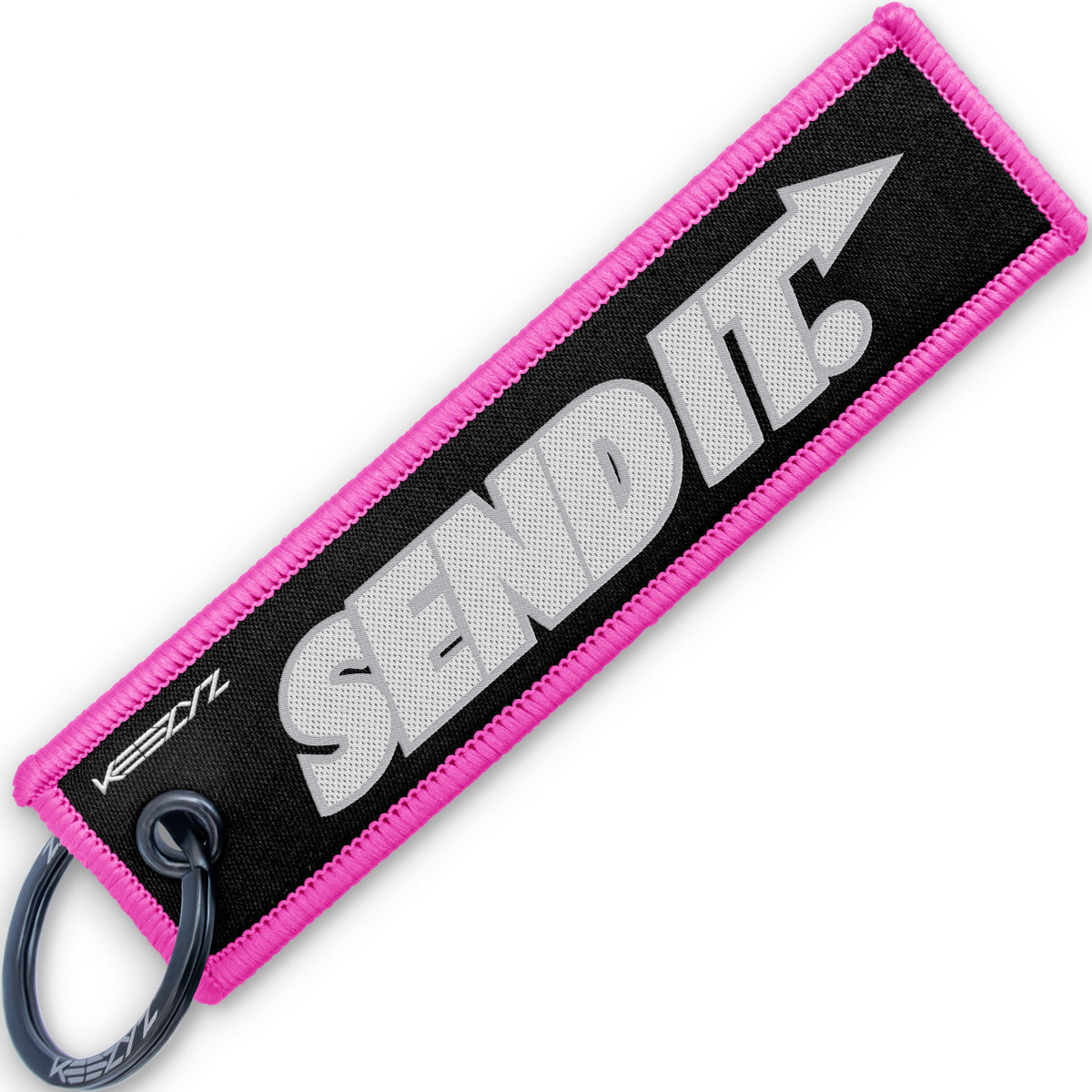 Keezyz Send It keychain with Pink border