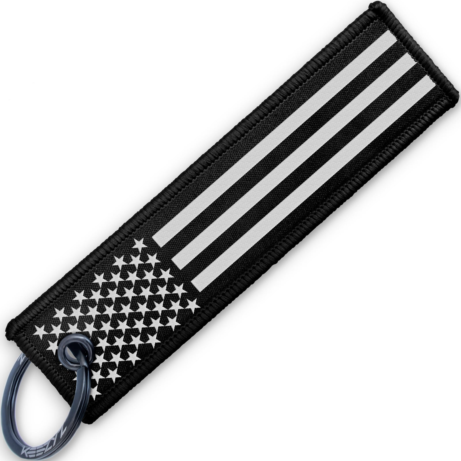 Keezyz US Flag Blackout keychain with Black border