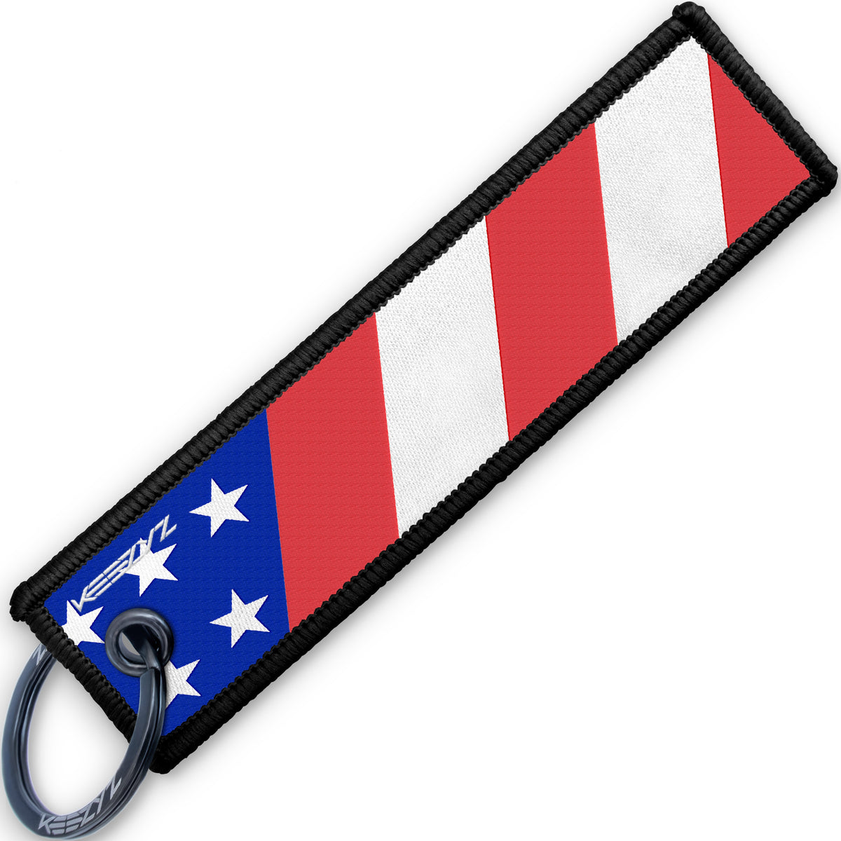 Keezyz US Stars &amp; Stripes keychain with Black border