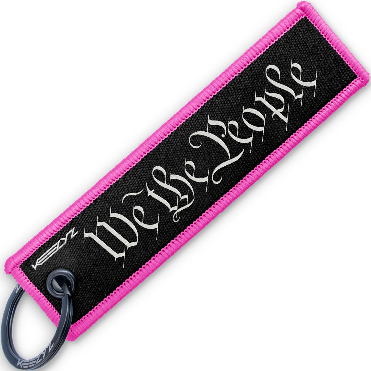 Keezyz We the People keychain with Pink border